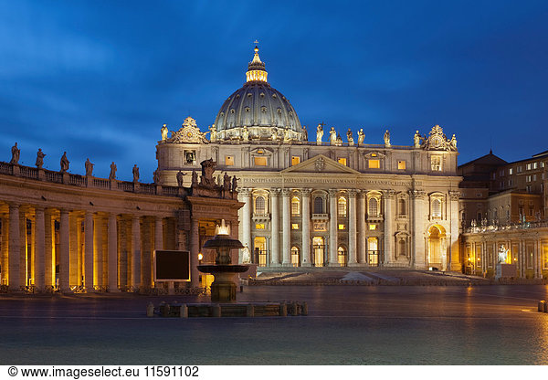 St Peters Basilica lit up at night