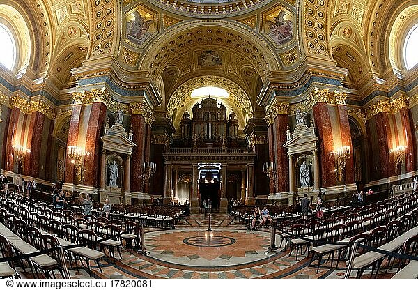 St Stephans Basilika  Innenansicht  Fisheye  Budapest V. kerület  Budapest  Ungarn  Europa