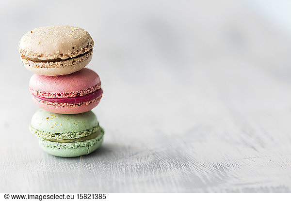 Stack of colorful macaroon cookies