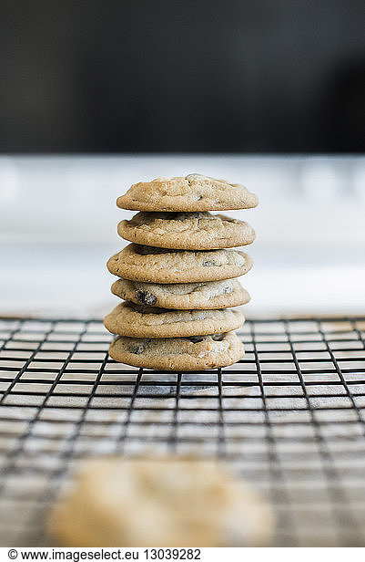 Stack of cookies on cooling rack