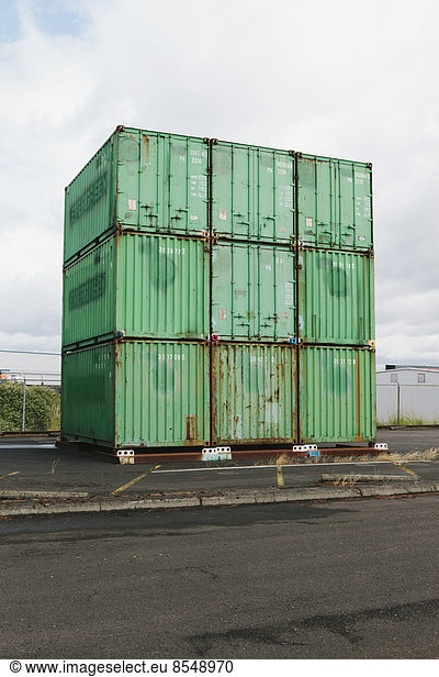 Stacked cargo containers