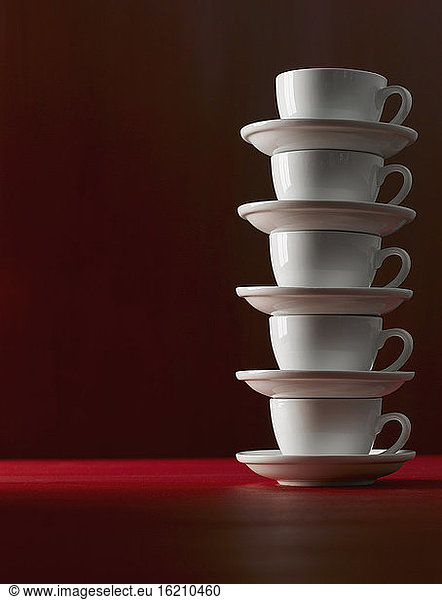 Stacked coffee cups  close up