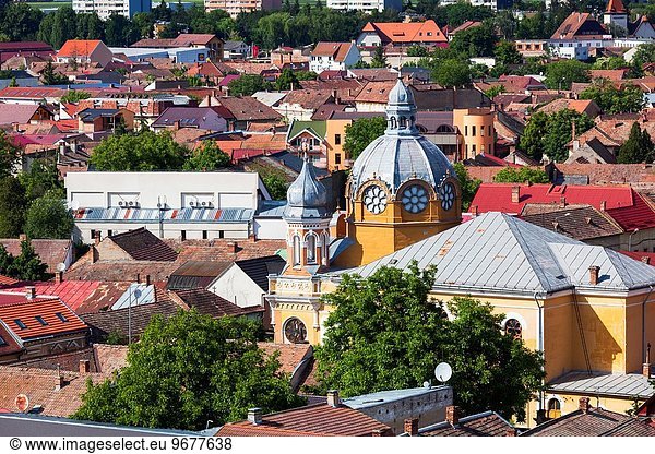 Stadt Großstadt Ansicht Erhöhte Ansicht Aufsicht heben Rumänien Synagoge