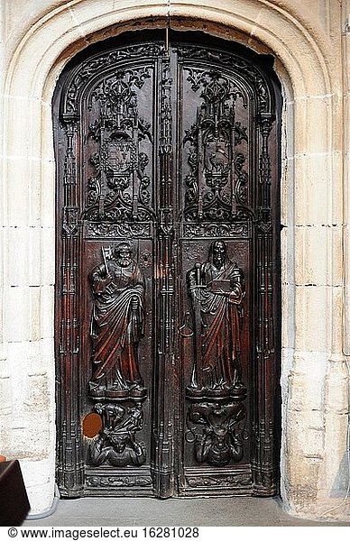 Stadt Zamora  Kathedrale (romanisches 12. Jahrhundert). Geschnitzte Holztür. Kastilien und Leon  Spanien.