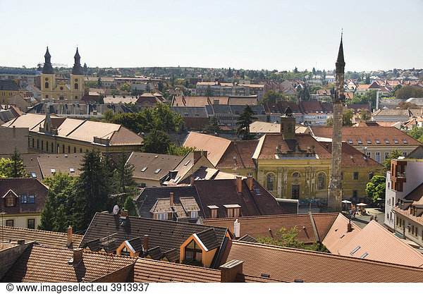Stadtansicht, Minarett, Eger, Ungarn, Europa