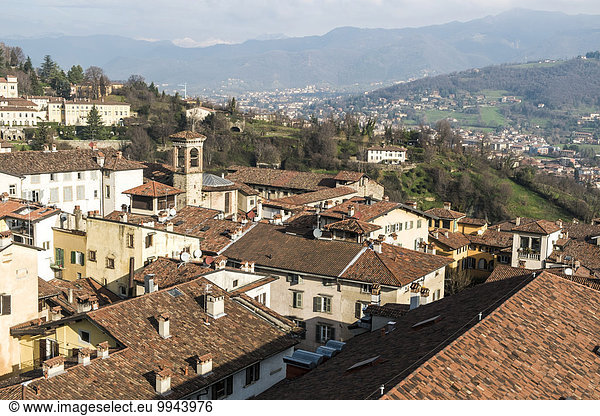 Stadtansicht  Bergamo  Lombardei  Italien  Europa