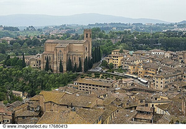 Stadtansicht  Blick vom Torre del Mangia  Siena  Toskana  Italien  Europa