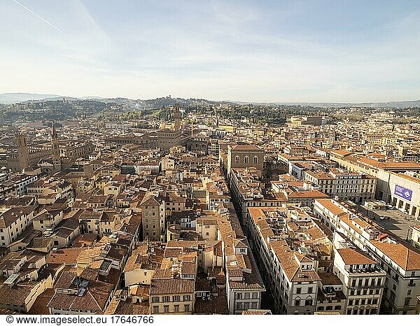 Stadtansicht im Morgenlicht  vom Campanile aus  Florenz  Toskana  Italien  Europa