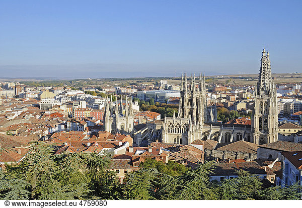 Stadtansicht  Kathedrale  Burgos  Provinz Kastilien Leon  Spanien  Europa
