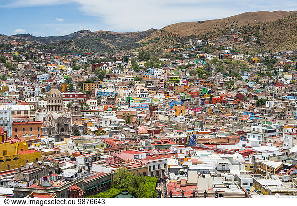Stadtansicht Stadtansichten Mexiko Ansicht Luftbild Fernsehantenne Guanajuato