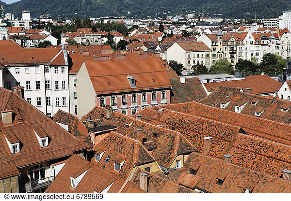 Stadtansicht von Graz  Steiermark  Österreich  Europa