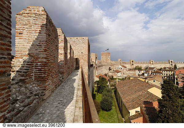 Stadtmauer Cittadella Provinz Padua Veneto Venetien Italien Europa
