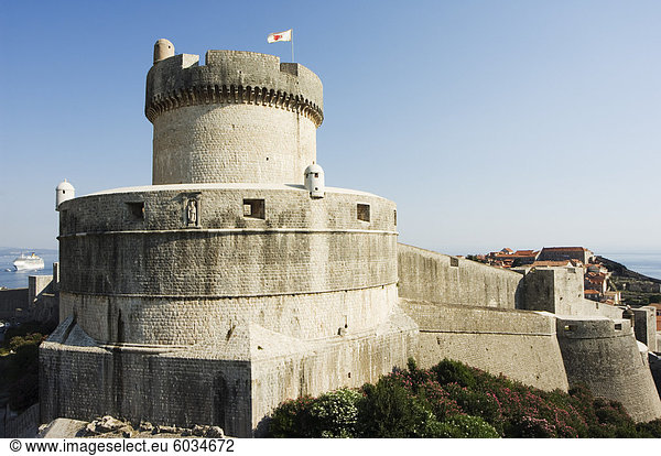 Stadtmauer Europa Stadt Festung UNESCO-Welterbe Kroatien Dalmatien Dubrovnik alt
