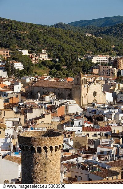 Stadtmauer  Großstadt  Turm  Kirche  Katalonien  Girona  alt  Spanien  Villa