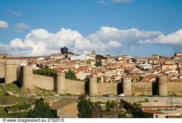 Stadtmauer  Mittelalter  Großstadt  hinzufügen  Liste  Erfolg  aufheben  Draufsicht  UNESCO-Welterbe  Spanien