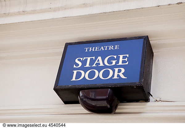 Stage door of West End theatre  London
