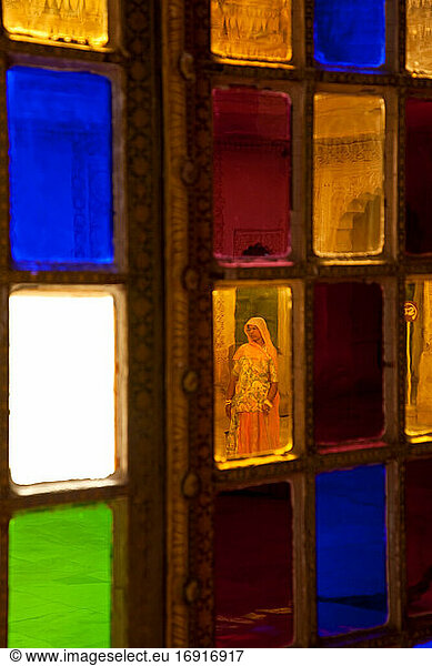 Stained glass windows  Meherangarh Fort  Jodhpur  Rajasthan  India