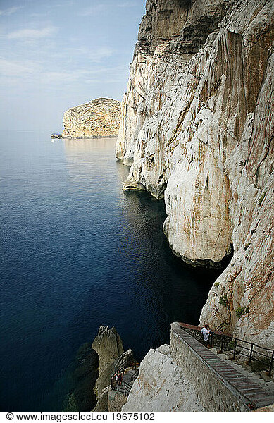 staircase that leads to the grottos in Capo Caccia