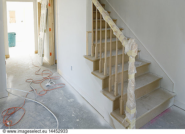 Stairway in house under construction