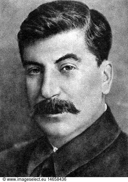 Stalin (Jossif Wissarionowitssch Dschugaschwili)  21.12.1879 - 5.3.1953  sowj. Politiker  GeneralsekretÃ¤r der KPdSU 1922 - 1953  PortrÃ¤t  1929