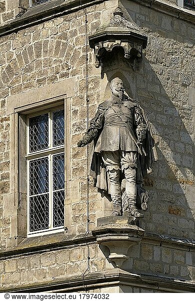 Standbild König Gustav Adolf von Schweden  Rathaus  Lützen  Sachsen-Anhalt  Deutschland  Europa