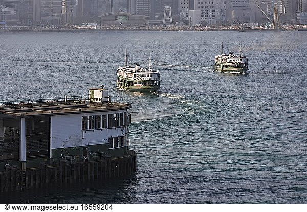 Star Ferry between Hong Kong Island and Kowloon  Hong Kong  China