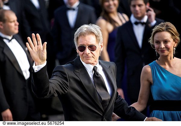 stars and invited to the red carpet of the Palais des Festivals arrival of Harrison Ford Cannes Film Festival 2008  Maritime Alps  France