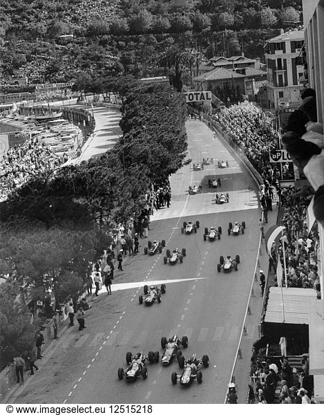 Start des Großen Preises von Monaco  1964. Künstler: Unbekannt