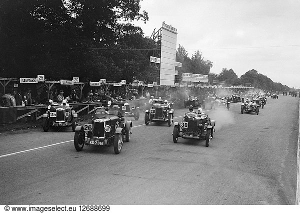 Start of a the Irish Grand Prix Saorstat Cup race  Phoenix Park  Dublin  1930. Artist: Bill Brunell.