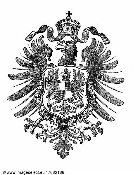 State coat of arms  coat of arms from 1890  German Empire  digitally restored reproduction of an original template from the 19th century  exact original date not known