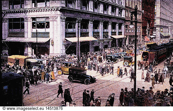 State & Madison Streets  Chicago  Illinois  USA  1915
