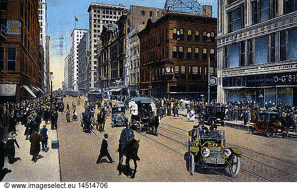 State Street  Chicago  Illinois  USA  Photochrome  1920