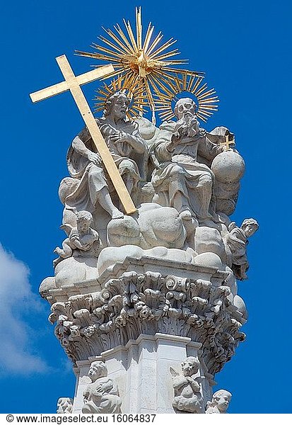 Statue der Heiligen Dreifaltigkeit in der Budapester Burg. in Ungarn.