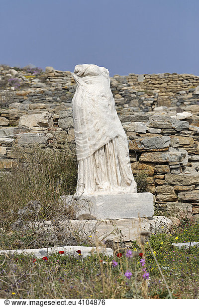 Statue der Roma aus dem Haus der Poseidoniasten  Delos  Griechenland /