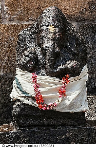 Statue des Hindu-Gottes Ganesh im Gangai Konda Cholapuram-Tempel. Tamil Nadu  Indien  Asien