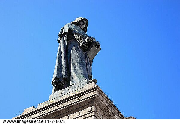 Statue des Philosophen Giordano Bruno  Campo de Fiori  Rom. Italien
