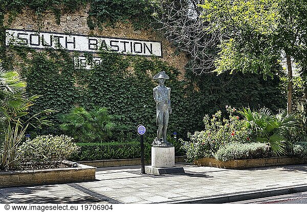 Statue of Admiral Horatio Nelson  South Bastion  fortification  Upper Town  Gibraltar  Overseas Territory  Great Britain  Europe