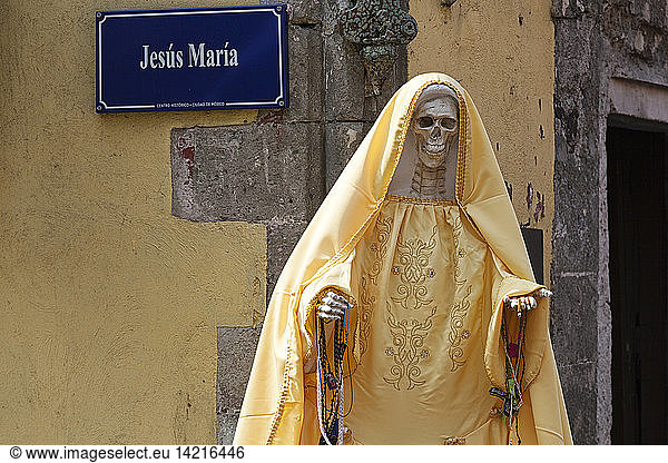 Statue of Santa Muerte  Zocalo  Mexico City  Mexico  North America
