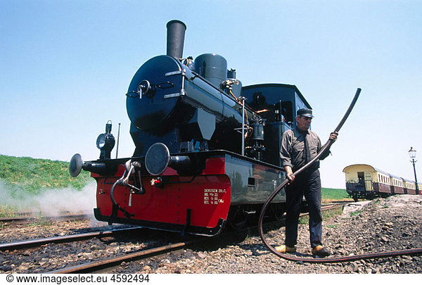 Steam train between Hoorn and Medemblik. Netherlands