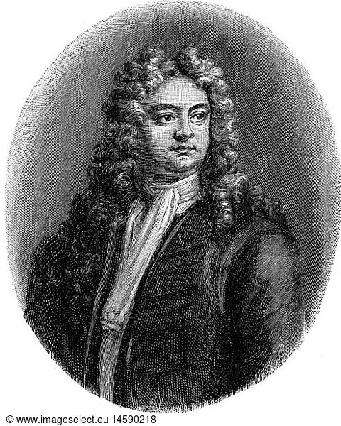 Steele  Richard  12.3.1672 - 1.9.1729  irisch. Schriftsteller  Brustbild  Kupferstich von J. Smith nach GemÃ¤lde von Jonathan Richardson  1712