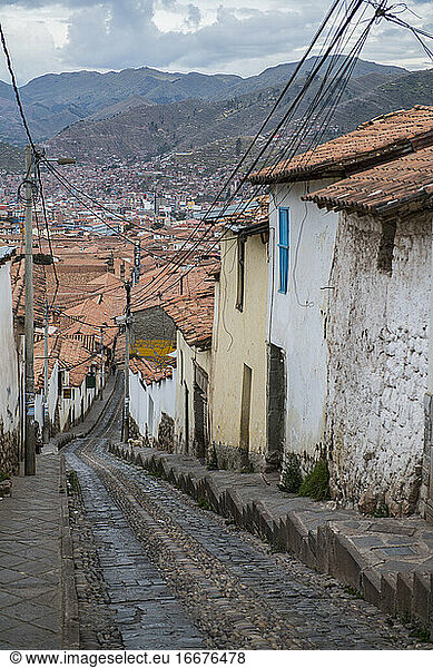 Steile Straße in Cusco  Peru