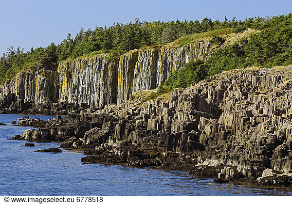 Steilküste  Lava  Insel  Atlantischer Ozean  Atlantik  Basalt  Bay of Fundy  Nova Scotia  Neuschottland