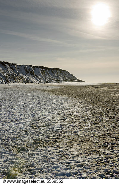 Steilküste mit Rotem Kliff im Winter  Kampen auf Sylt  Nordfriesland  Schleswig-Holstein  Norddeutschland  Deutschland  Europa