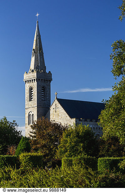 Stein Himmel Kirche Kirchturm blau Clare County Irland alt