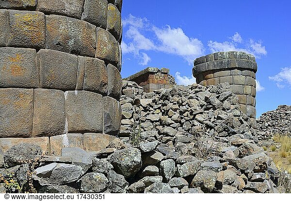 Steingräber  Chullpas von Cutimbo  Titicacasee  Provinz Puno  Peru  Südamerika