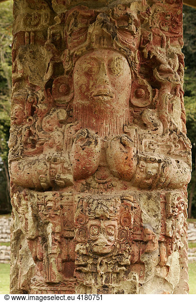 Stele  Maya-Kunst  Copan Ruinas  Copan  Honduras