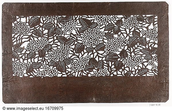 Stencil  ca. 1800–1868. Edo period (1615–1868).
Paper  26.7 × 41.3 cm.
Inv. Nr. 1981.10.36
New York  Metropolitan Museum of Art.