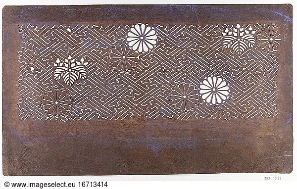 Stencil  ca. 1800–1868. Edo period (1615–1868).
Paper  41.3 × 26.7 cm.
Inv. Nr. 1981.10.23
New York  Metropolitan Museum of Art.