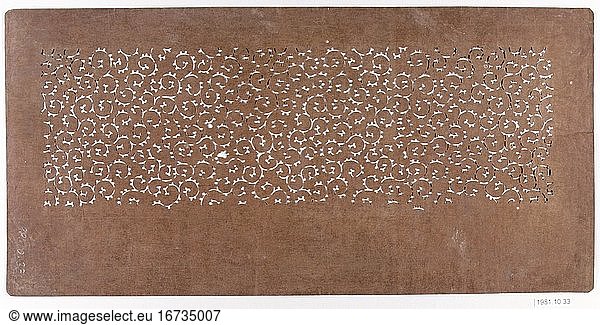 Stencil  ca. 1800–1868. Edo period (1615–1868).
Paper  41.3 × 26.7 cm.
Inv. Nr. 1981.10.33
New York  Metropolitan Museum of Art.