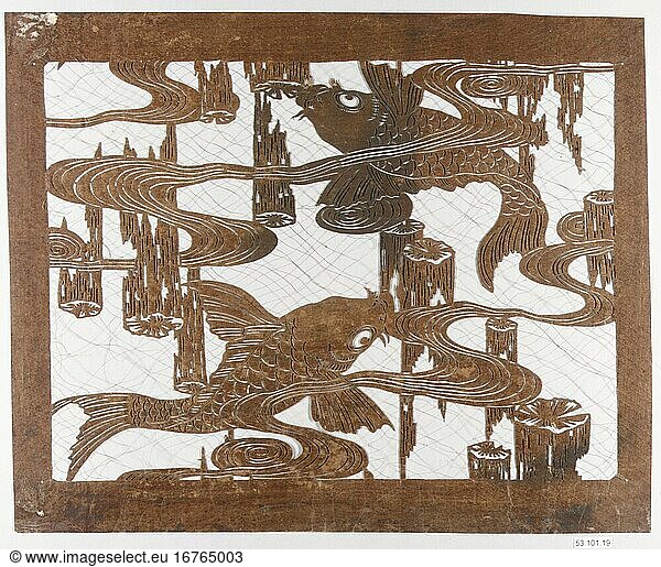 Stencil  ca. 1615–1868. Edo period (1615–1868).
Paper  39.37 × 32.38 cm.
Inv. Nr. 53.101.19
New York  Metropolitan Museum of Art.